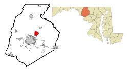 Frederick County Maryland Incorporated and Unincorporated areas Walkersville Highlighted